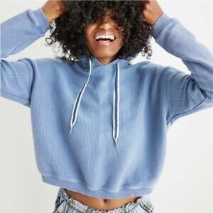 Aerie Cropped Blue Hoodie Sz XS